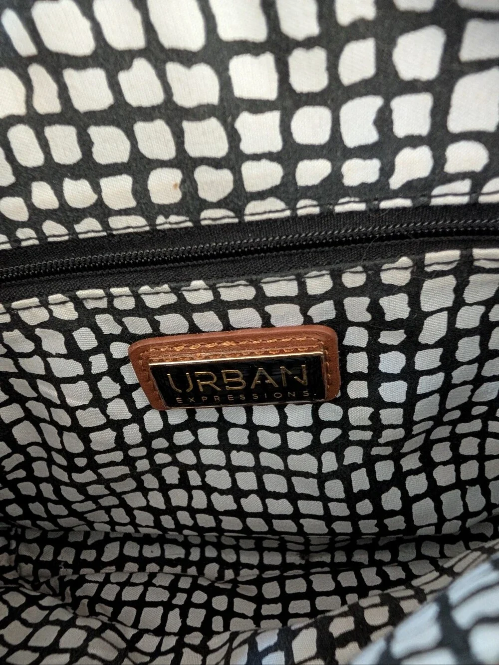Urban Expressions Brown Croc-Embossed Crossbody Bag